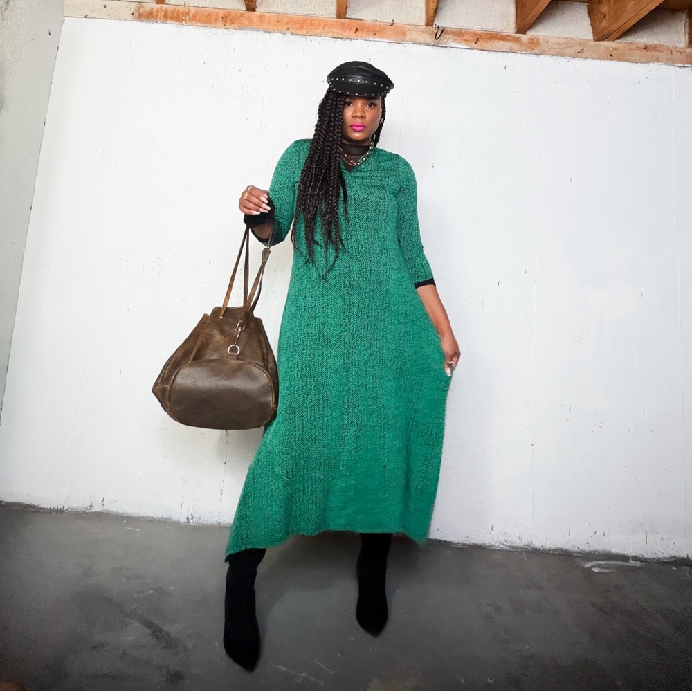 Vintage Stretchy Handkerchief Dress, L - Picture 4 of 14
